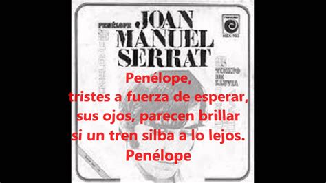 penelope letra|penelope cancion de serrat.